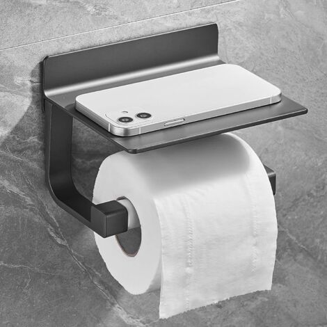 Toilet Paper Holder Toilet Paper Holder Wall Mounted Toilet Paper Holder, Grey Metal