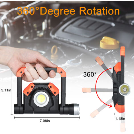 Rechargeable LED Floodlight Outdoor Portable and Flexible Work Light ...