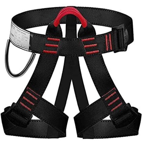 Climbing Harness, Climbing Harness, Guide Harness, Safety Belts for High Level Mountaineering Rescue Caving Climbing Rappelling Half-Body Equipment (Black)