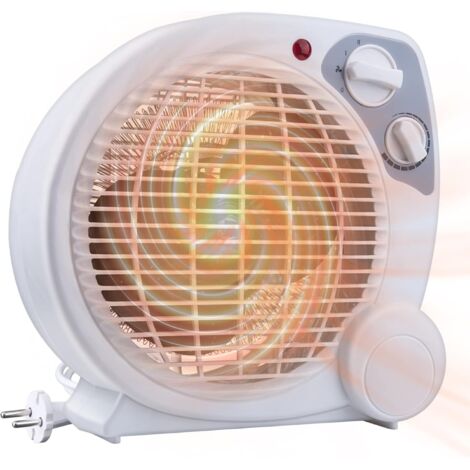 2000W Energy Saving Fan Heater, Small Size Fan Heater with 2 Heating Levels, Portable Adjustable Thermostat, Spiral Body, Hot and Cold Operation (1/5)