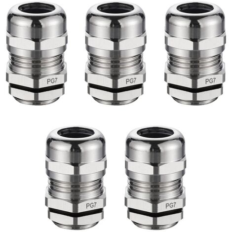 5 Pcs PG7 Cable Glands, IP68 Level Waterproof Cable Connectors, 12.5MM Brass Dustproof Cable Connectors, Can Be Used for 3-6.5MM Cable Joining