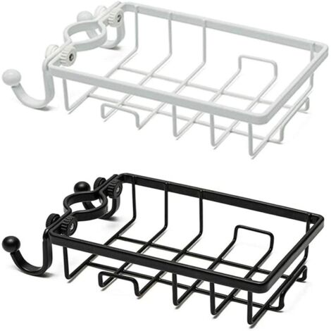 Kitchen Faucet Sponge Soap Drain Tissue Storage Box Soap Towel Dryer Shelf Plug(2Pcs,White and Black) (1/5)