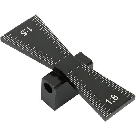 Dovetail Marker, Dovetail Guide Tool, Dovetail Marking Gauge, Aluminum Woodworking Joint Gauge Tool with Clear Scale, for Furniture, Factory (Black) (1/5)