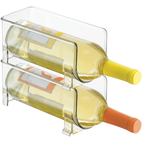 Wine Rack (Set of 2) - Stackable Plastic Bottle Holder for Wine, Soda or Other Beverages - Modern Wine Shelf for 1 Bottle - Transparent NPTERBL (1/5)