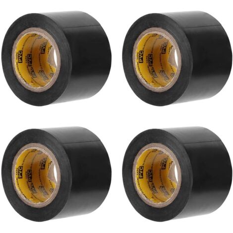 4 Pcs Electrical Tape Electrician PVC Film Waterproof Electrical Insulated Sealing Tape Repair Tools,Size:4.4cm Wide,11m Long(Black)