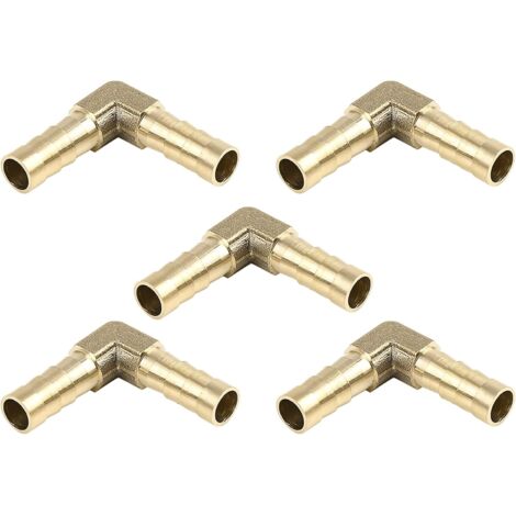 5pcs 8mm Male Thread Air Water Oil Fitting Brass Barb Elbow 90 Degree Hose Connector