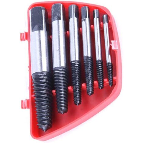 Broken Screw Extractor Multi-Burst Screw Extractor Kit Stainless Steel Hardness Broken Screw Bolt Extractor Easy to Peel Suitable for Removing Damaged Screws (6pcs) (1/4)