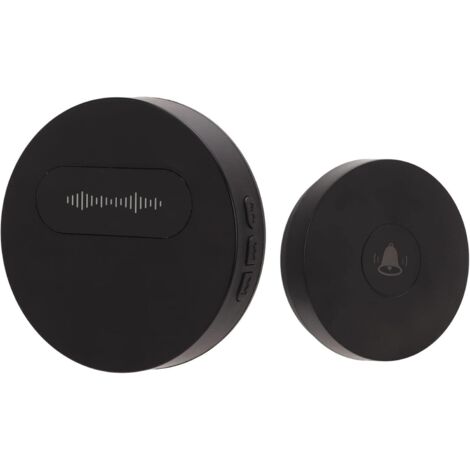 Wireless Doorbell, 150M Waterproof Doorbell with 58 Melodies 4 Volume Levels 90 DB Cordless for Home, Apartments, 1 Receiver and 1 Push Button (Black) (1/5)
