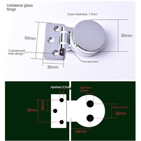 Set of 4 Stainless Steel Hinges for Display Cabinets and Glass Doors, Suitable for 5-8mm Cups Set of 4 Stainless Steel Hinges for Display Cabinets and Glass Doors, Suitable for 5-8mm Cups