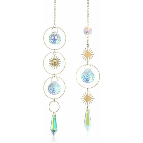  6Pieces Colorful Crystals Suncatcher Hanging Sun Catcher with  Chain Pendant Ornament Crystal Balls for Window Home Garden Christmas Day  Party Wedding Decoration : Patio, Lawn & Garden