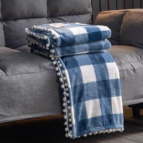 Blue and white on sale buffalo check sofa