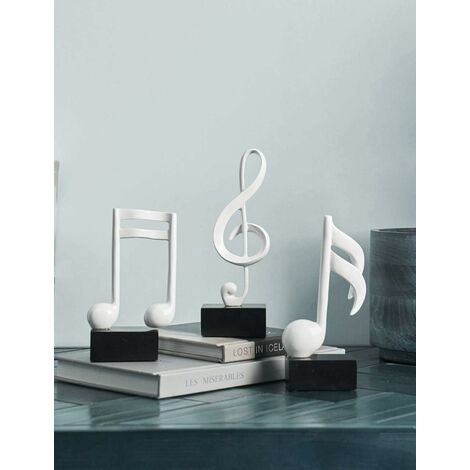 Sollbry 3 Pièces Ornement De Note De Musique Sculpture Musicale Statue