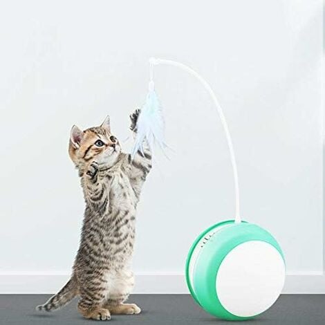 Cat Tumbler Toy Electric Cat Toy with Anti-fall Ball LED Feather