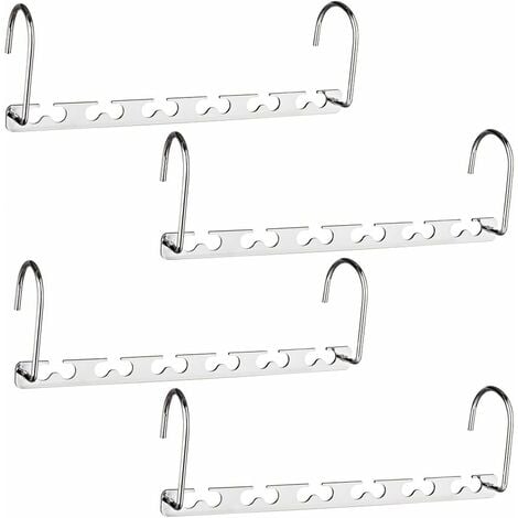 4pcs Stainless Steel Space Saving Hangers - 12 Slots, Magic Cascading  Design, Clothes Organizer for Closet Storage