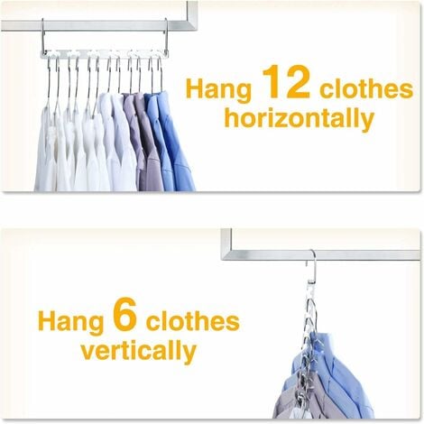 4pcs Stainless Steel Space Saving Hangers - 12 Slots, Magic Cascading  Design, Clothes Organizer for Closet Storage