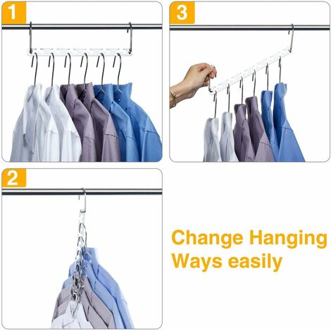 4pcs Stainless Steel Space Saving Hangers - 12 Slots, Magic Cascading  Design, Clothes Organizer for Closet Storage