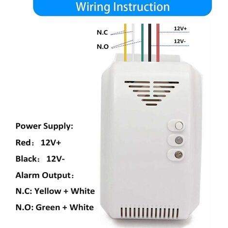 12V White Combustible LPG Natural Gas Leak Detector Propane Alarm Accessories For RV Van Boat Long Bright Buzzer Sound