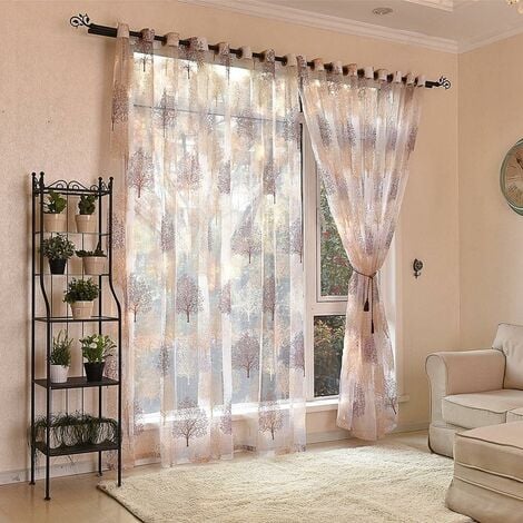 Embroidery Sheer Eyelet Curtains Window Curtain Semi Voile Drapes ...