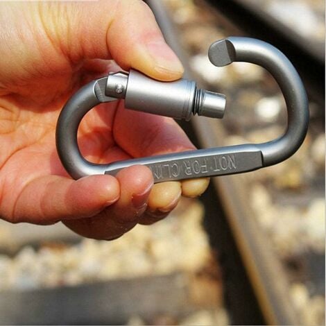 6 Pack Aluminum Locking D-Ring Carabiner for Camping Travel Fishing Backpacking