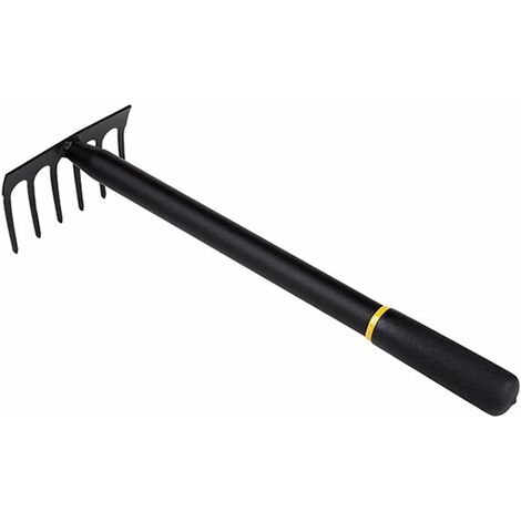 Suchtale 82 Inch Stirrup Hoe And 5-Tines Rake, Action Hoe For Weeding, 2 In 1 Scuffle Hoe With 37-82"Adjustable Handle, Hula Hoe Cultivator For Loosening Soil, Loop Hoe For Garden