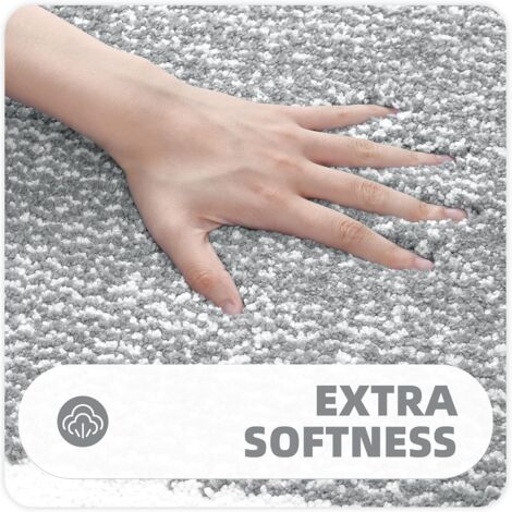 45 x 65cm Microfiber Soft Bath Mat, Non-slip Bathroom Mats Machine-washable, Shower Water Absorbent Bath Rug Durable Floor Mats (Grey)