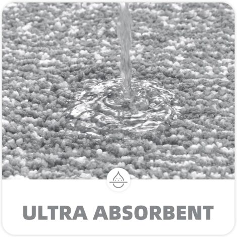 45 x 65cm Microfiber Soft Bath Mat, Non-slip Bathroom Mats Machine-washable, Shower Water Absorbent Bath Rug Durable Floor Mats (Grey)