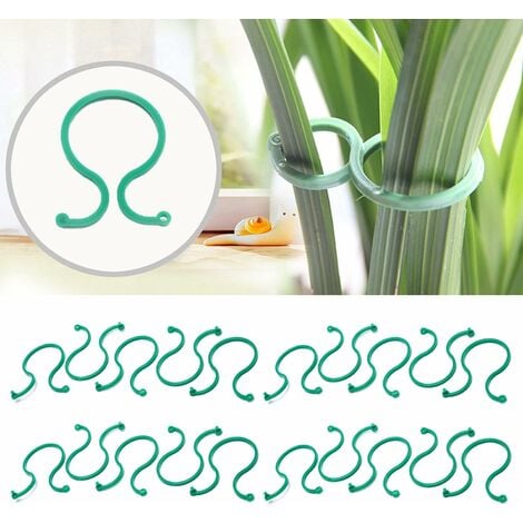 100 Pieces Garden Clips Plant Support Clips, Reusable Plant Clips Plastic Rings, Durable Plant Clips Twisty Plant Rings for Supporting Climbing Plant