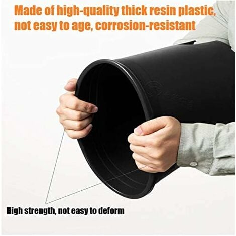 10Pcs Plastic Flower Pots, 16cm Thicken Plant Pots Plant Container Indoor Gardening Pot (Black)