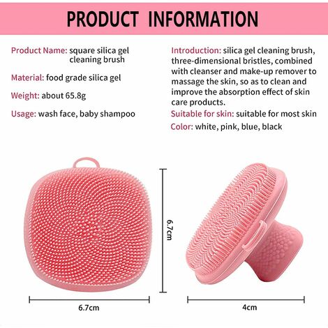2 in 1 Silicone Facial Cleansing Brush, Deep Cleanser Skincare Tools,Blackhead & Pore Clean Brush, Body & Face Scrub Gift for Women Men (Pink)