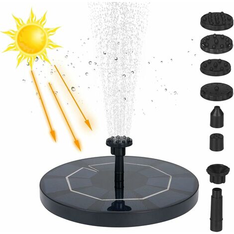 Outdoor Floating Solar Fountain 3.5W, Solar Pond Pump with 1500mAh Battery and 6 Nozzles, Solar Floating Fountain for Ponds Garden Aquarium Pond Birdbath Fountain