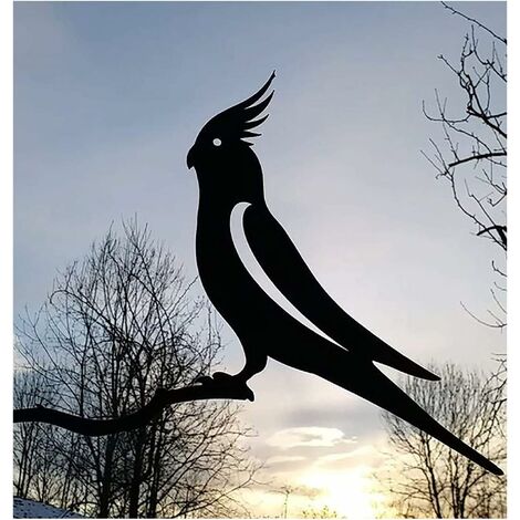 Metal Bird Steel Silhouette,Branch Birds Decoration,Statue Birds Figure Art Tree Decor,Backyard Bird for Outdoor Patio Garden Decorations