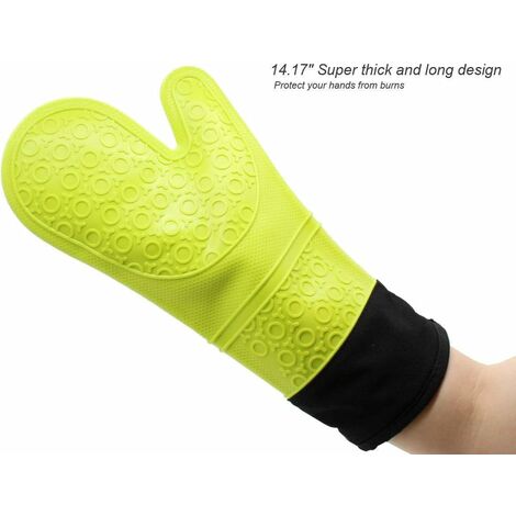 Two-finger Silicone Oven Mitt, Thickened Anti-scalding Heat