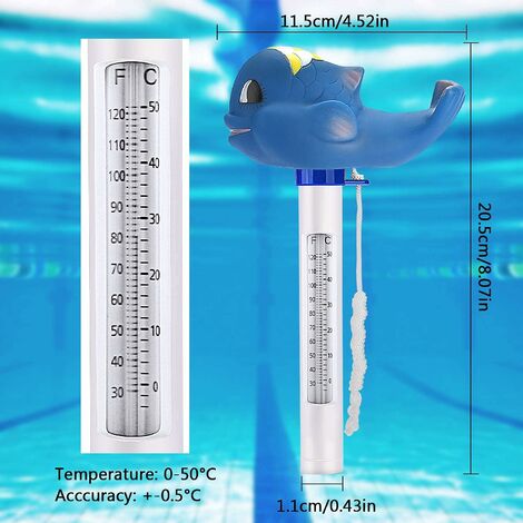 Pool Thermometer, Floating Pool Thermometer, with Rope, Shock Resistant ...