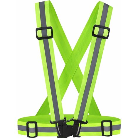 Unisex Adjustable Safety Reflective Vest Belt Night Working Running Jogging  Vest