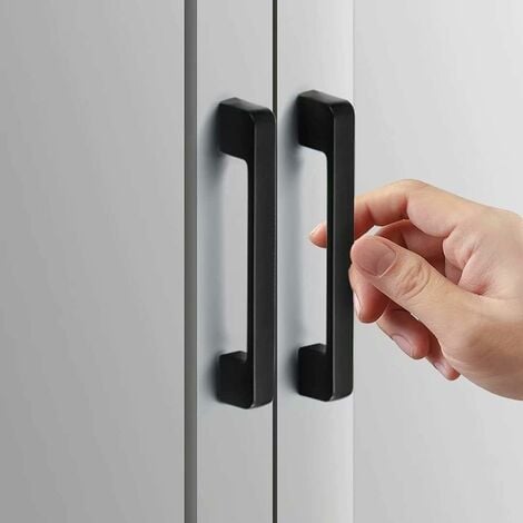 10pcs Black Zinc Alloy Door Handles T Bar Handles Stick Kitchen Cabinet Hole Center Distance 160mm