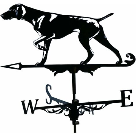 Durable Black Hound Good Directions Home Garden Stake Weathervane (1/5)