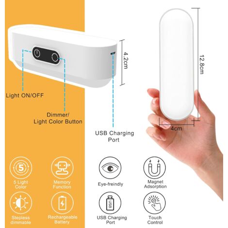 LDOPTO Rechargeable Under Cupboard Kitchen Lights 6 Pack With Remote, Under Cabinet Kitchen