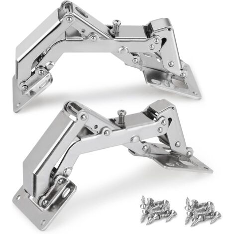 Cupboard Door Hinge 2 Pieces Cold Rolled Steel Door Hinge 165 Degree Kitchen Cabinet Door Hinges for Wood Furniture Shelves