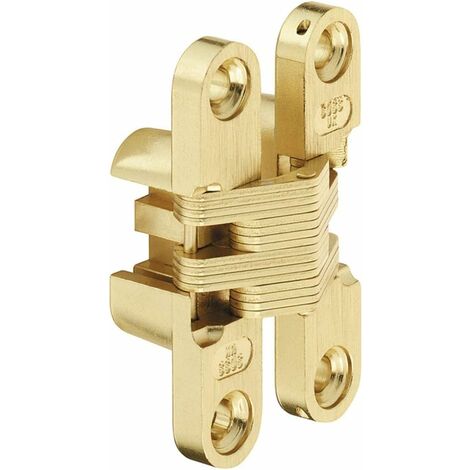 Brass Furniture Door Hinge - for Cabinet Door, Cupboard, Desk, Chest, Window - 13 to 16 mm Wooden Furniture - 180º Opening - Zinc Finish - 2 Piece