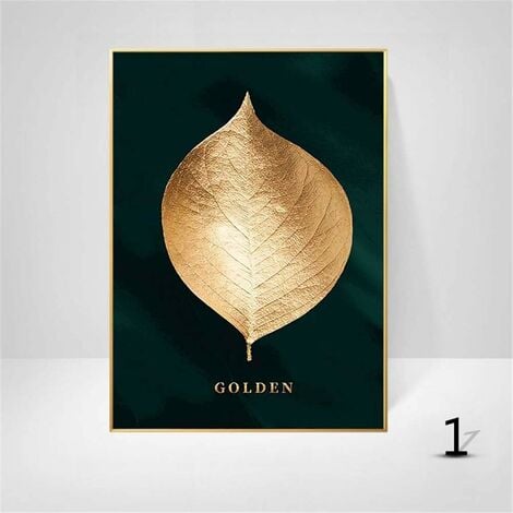 Canvas wall art Gold Leaf Canvas Abstract Painting, Wall Art Poster and Print Decorative Pictures Living Room Nordic Home Decor 30x40cm（frameless）