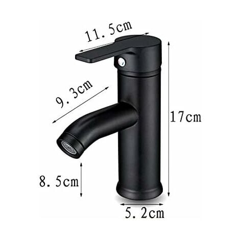 Matte Black Faucet Copper Bathroom Sink Mixer Tap Matte Hot Cold Water Basin Sleek faucets and retro design Single hole lever faucet Durable basin