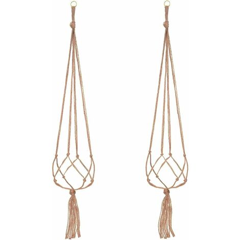 2 Packs Macrame Plant Hanger, Plant Hanging Pot, for Hanging Flower Pot Plant Hanging Hanging Decoration Home Balcony Decoration, 4 Rope Legs, 105cm