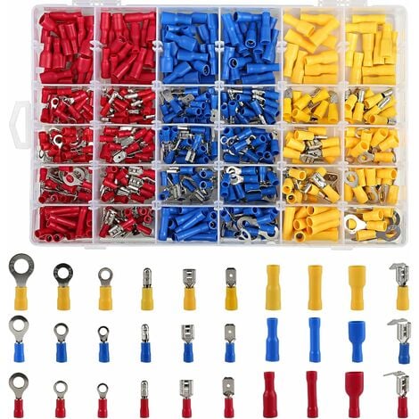 Assortment Box of 480 Electrical Lugs Single Crimp Connectors with ...