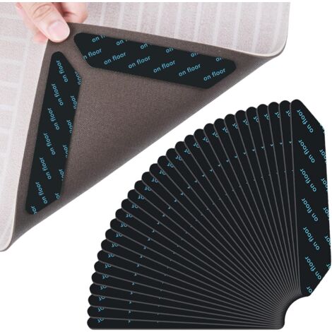Rug Grippers,30pcs Anti Curling Carpet Grippers Corner Anti Slip Carpet Under Carpet Non Slip Carpet Grippers Self-Adhesive, for Kitchen/Bathroom/Office (1/5)