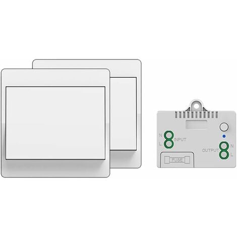 Self-powered wireless switch, battery-free, wireless remote control for lights and electrical appliances, waterproof and safe, can be installed directly in a bathroom, etc. (1 TB 2)