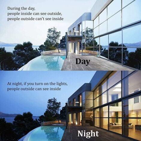 One Way Window Mirror Heat Proof Anti Glare Temperature Control Privacy Protection Reflective Adhesive Film for Window Home Office Shop (60X400cm, Silver)