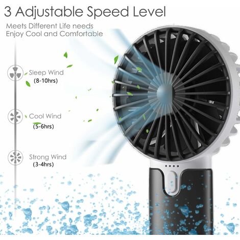 Mini Handheld Portable Fan, USB Table Fan with Rechargeable Battery ...