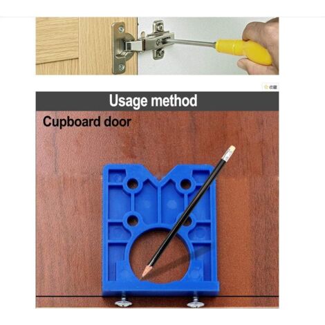 35MM Hinge Jig Drill Bit Sets Concealed Hinge Drill Bit Guide Drilling Locating Tools for Cabinet Hinges and Mounting Plates,For Woodworking