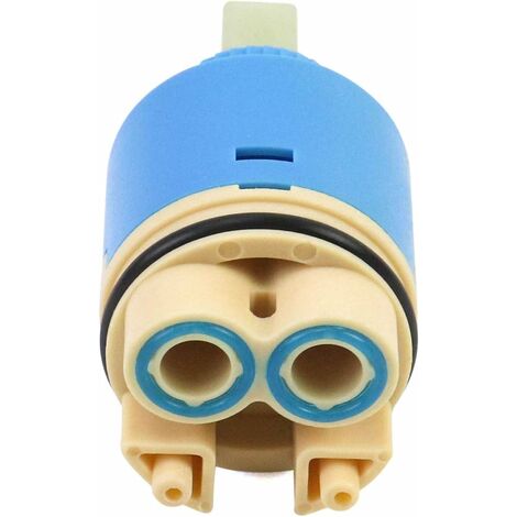 Replacement ceramic cartridge, Ceramic for mixer tap, Ceramic cartridge for kitchen or bathroom 35 mm, Blue, with bottom