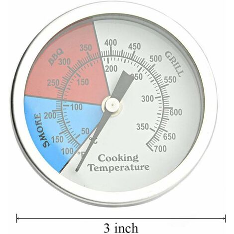 Bbq Grill Charcoal Smoker Thermometer, 52Mm Stainless Steel Pizza Oven  Thermometer, Bbq Replacement Parts 